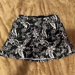 SkirtSports Black and White Floral Mini Skirt